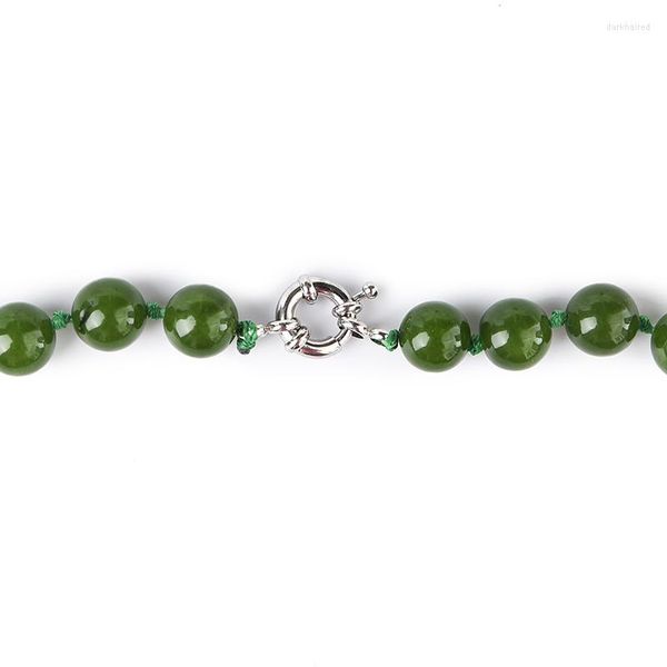 Chaînes Forme Pleine Verte Et Fruitée 10 Mm Malay Jas- Par Collier Semi-précieux Le .