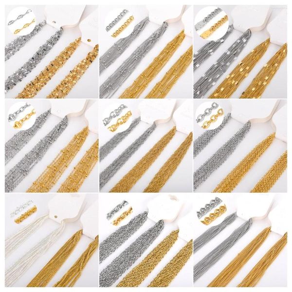 Chaînes GATTVICT acier inoxydable collier femme 10 pcs/lot en vrac en gros bricolage Rolo 2mm chaîne pas de fondu tour de cou pour la fabrication de bijoux