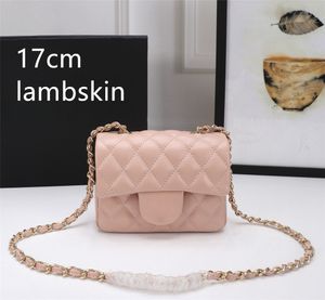 Cadenas Bolso de cuero genuino Bolsos de bolsillo con solapa Diseñador mujer moda de lujo Vintage bolso clásico bolsos de hombro dorados diseño de bolso Compartimento interior