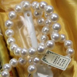 Chaînes authentiques Vraiment naturel 9-10 mm Collier de perle d'eau douce 18 pouces brillantes