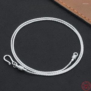 Chaînes Véritable colliers en argent sterling S925 pour les femmes Fashion des hommes 1,2 mm à boucle universelle.