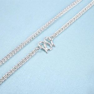 Chaînes Véritable chaîne en argent pur S999 pour femmes 2mm/2.5mm/3mm lien de blé Couple adapté à n'importe quel pendentif collier en argent pour hommes 18-24 pouces