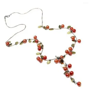 Ketens geschenk Actieve hanger mode Vine Koreaanse lange trui keten Beautiful Red Cherries vrouwen ketting