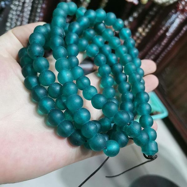 Chaînes Glacé Bouddha Perles 108 PCS Chapelet Chinois Ancien Paon Bleu Olive Vert Ambre Jaune Lâche Bijoux Accessoires DIY Matériaux