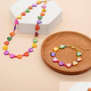 Chaînes Go2Boho Bohemian Candy Style Colliers et bracelet Set pour femmes Colorf Seed Perle Boho Charm Accessoire Mode Tendance Bijoux DHE7Q