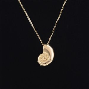 Cadenas de oro Ariel Voice Shell collar espiral remolino mar caracol Ocean Beach Conch collares para mujeres regalos de fiesta