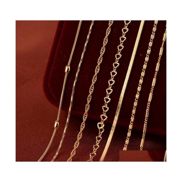 Chaînes Collier de chaîne en or pour pendentif bricolage plaqué cuivre torsadé corde en gros bijoux bijoux livraison directe colliers pendentifs Dhrqy