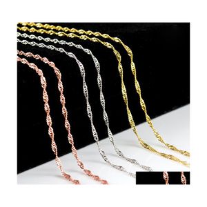 Chaînes Chaîne en or Colliers Collare Trendy Hommes Wave Clavicar Party Cadeau Rose Or / Or / Sier Couleur Collier Lien Bijoux Drop Livrer Dhtp4