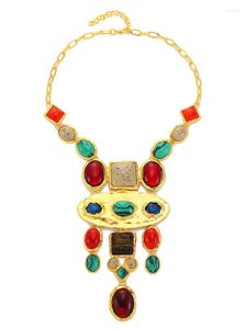 Ketens gouden kleur metaal bohemia statement kettingen hangers grote lange Jewellry Cubaanse keten gotische accessoires voor vrouwen