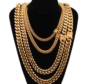 Ketens gouden miami cuban link ketting ketting ketting mannen hiphop roestvrijstalen sieraden kettingen drop levering hangers