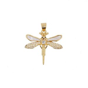 Cadenas Chapado en oro Collar con colgante de libélula Amuleto de buena suerte Joyería de taxidermia Regalo de dama de honor para su hermoso accesorio