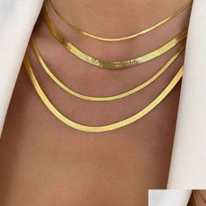 Chaînes Gold Sier Chain Designer Collier Bijoux Rope Cuban pour homme Link Men en acier inoxydable Femmes Classic Style Drop Livil