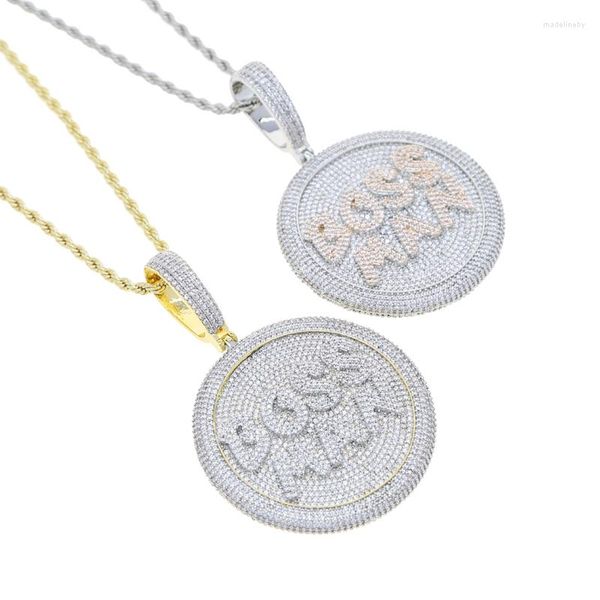 Chaînes Or Argent Couleur Nom Homme Lettres Hip Hop Pendentif Chaîne Bling Zircone Bijoux Pour Hommes Dropship