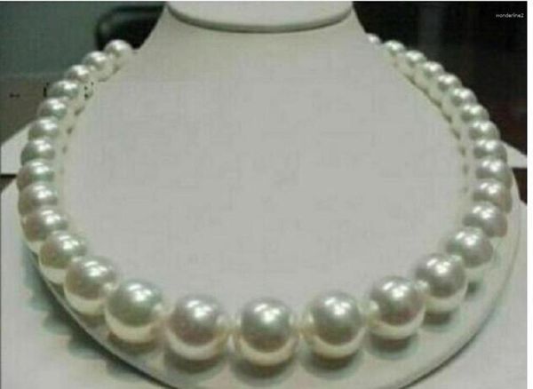 Chaînes magnifique collier de perles naturelles blanches Akoya rondes de 11 à 12 mm 18 pouces