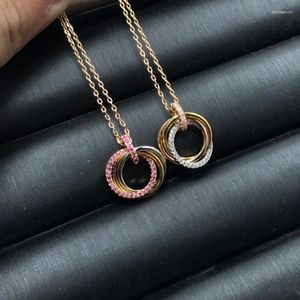 Chaines Collier de charme Zircon Geo Geo pour femmes Bijoux de créateur goth doux Fine Cadeau à la mode mignon Lovely 7133