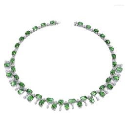 Chaînes vert forêt Style collier pour femmes Bling glacé Ins chaîne haute qualité en laiton 5A zircone élégant colliers