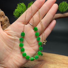 Ketens groen jade klaver kralen ketting designer sieraden smaragd real 925 zilveren natuurlijke Chinese geschenken voor vrouwen amulet mode steen