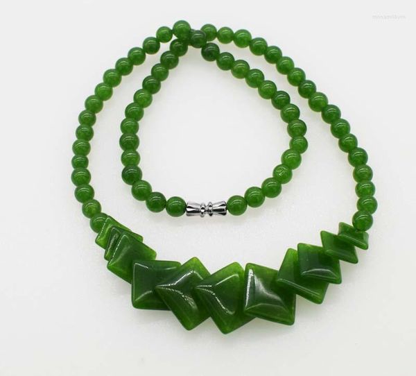 Chaînes Vert Jade/violet Jade Rond Et Carré 18 pouces Collier En Gros Perles Nature FPPJ Femme 2023