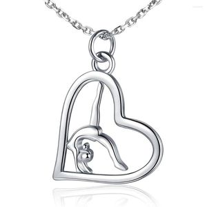 Ketens gymnastiek gymnast ketting 925 sterling zilveren team usa mode sieraden hanger sport ballerina voor meisjes verjaardag