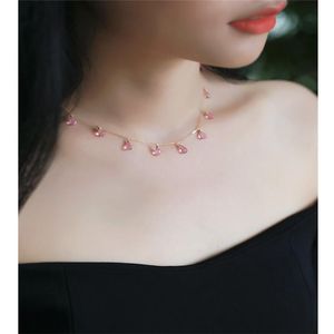 Ketens gypsophila topaz ketting vrouwelijke edelstenen geel 18k gouden kleur edelsteen gefacetteerde waterdruppel juweliers