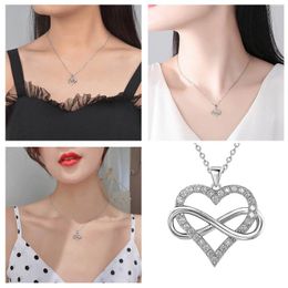 Ketten Herz-Halskette für Frauen, Liebesanhänger mit Zirkonia und zierliche Halsketten für Damen, langer Schmuck