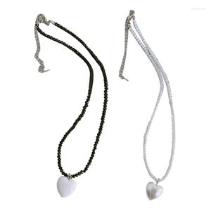 Kettingen hart hanger ketting mode sieraden kralen choker materiaal voor tiener f19d