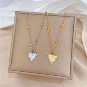 Chaînes Coeur Pendentif Collier En Acier Inoxydable Bijoux Pour Femmes Demoiselles D'honneur Cadeau Or Argent Couleur Collares Para Mujer Y2K Style