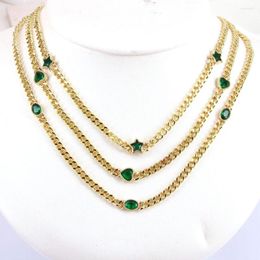 Correntes coração/estrela/oval chunky curb link colar para mulheres cor de ouro clavícula corrente moda feminina jóias charme estilo