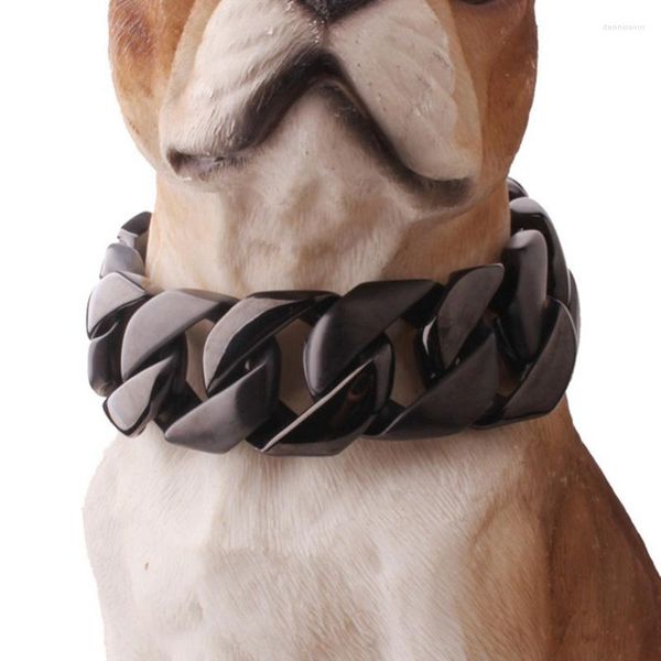Cadenas Heavy Black 316L Acero inoxidable Dog Slide Chain Collars Durable para perros medianos y grandes Entrenamiento Pitbull
