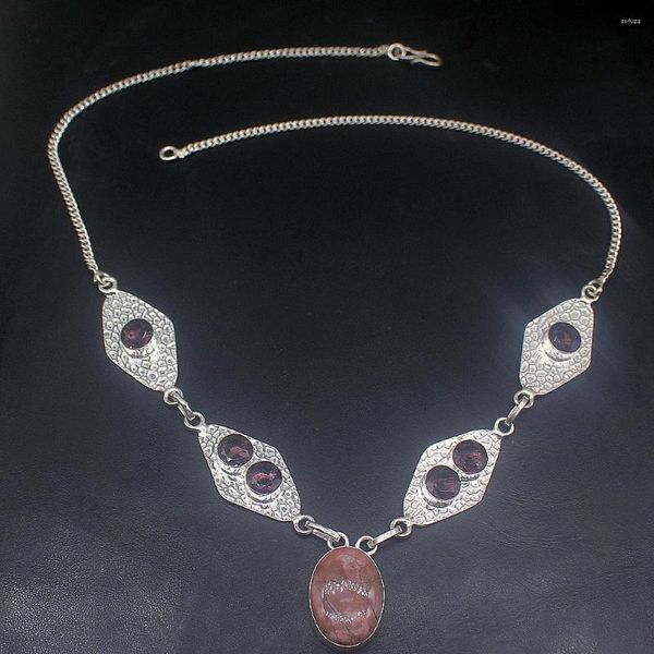 Chaînes Hermosa Bijoux Naturel Océan Jaspe Violet Améthyste Unique Couleur Argent Chaîne Collier Pour Femmes Dames Cadeau 20234979