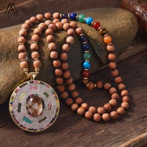Chaînes haut de gamme pierres naturelles 7 Chakra Chokers collier femmes spirituel perles en bois énergie Yoga Designer bijoux cadeaux