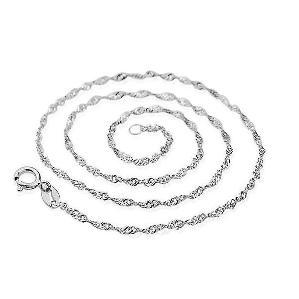 Chaînes Haute Qualité 1.5mm Sier Plaqué Vague Chaîne Femme Collier Coréen Bijoux Usine Bijoux En Gros Rétro Drop Livraison DHC2L