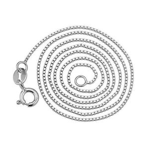 Chaînes Haute Qualité 1 Mm Sier Plaqué Cuivre Boîte Chaîne Femme Collier Coréen Bijoux Usine Bijoux En Gros Rétro Drop Dhvrq