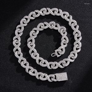 Chaînes Haute Qualité 15mm Glacé Bling Micro Pavé Cz Symbole Cubain Lien Chaîne Collier Collier Hip Hop Bijoux Pour Garçon MenChains Sidn22