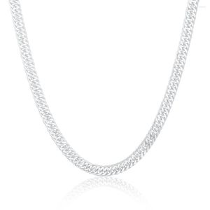 Kettingen Hoge kwaliteit 925 Sterling zilveren ketting 10 mm Sideways Cubaanse mannen Charm Bruiloftbetrokkenheid Sieraden Gift