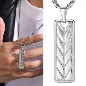 Chaînes de haute qualité mode blé oreille barre en acier inoxydable pendentif collier pour hommes tendance masculine géométrique personnalisé bijoux imperméables