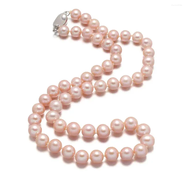 Chaînes de haute qualité perles d'eau douce naturelles 8-9 mm collier 45 cm pour vêtements de fête de mariage bijoux