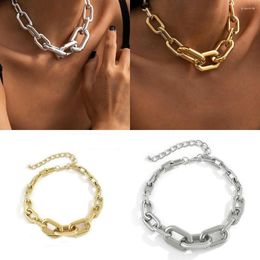 Chaînes Collier de haute qualité CCB Simple Chain Choker Wide Edge Thick Cross