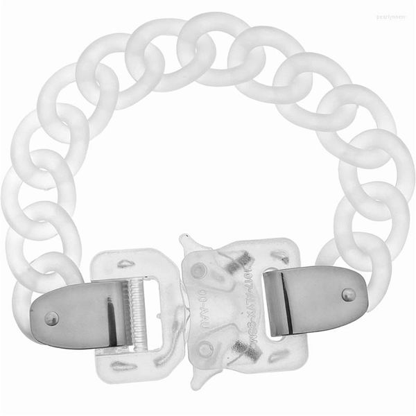 Cadenas Hip Hop 1017 9SM collar de acrílico transparente ROLLERCOASTER TRACK ALYX PVC carta hebilla pulsera para hombres mujeres niñas joyería