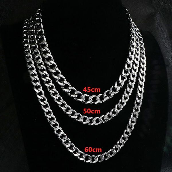 Cadenas Hip Hop Bold Collares largos Hombres Punk Gótico Collar de acero inoxidable Joyería de mujer Regalo del día de San Valentín Cadena de tenis