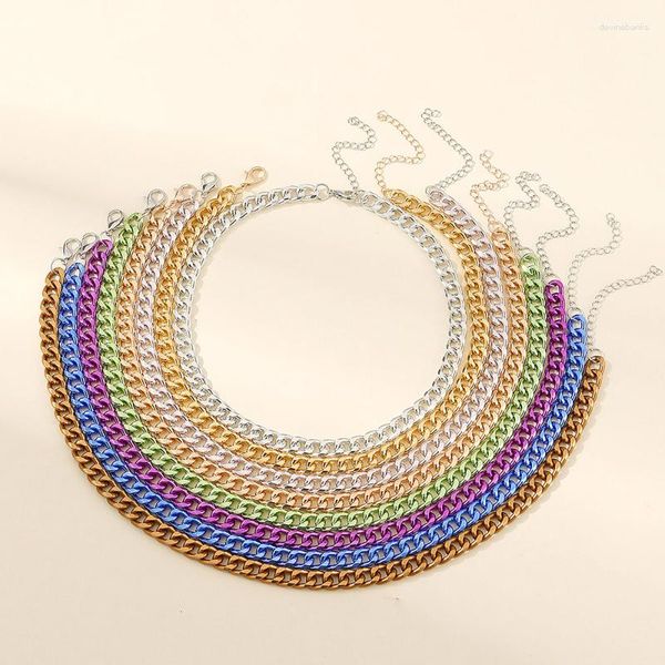 Chaînes Hip Hop Chaîne Collier Femmes Ketting 2023 Tendance Vintage Multicolore Réglable Lien Ras Du Cou Hommes Cou Bijoux Collier