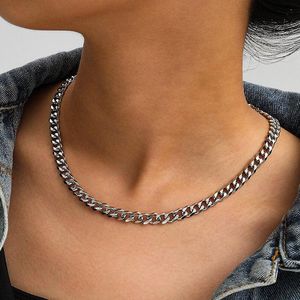 Ketens hiphop cuban link ketting ketting dames 2022 punk eenvoudige handgemaakte korte choker voor sieraden cadeauchains