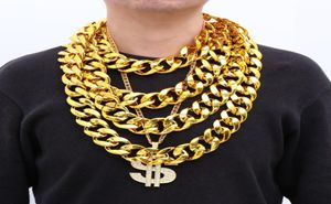 Cadenas Hip Hop Color Oro Gran Acrílico Collar de cadena gruesa para hombres Punk de gran tamaño Enlace de plástico grande Men039s Joyería 20216045961