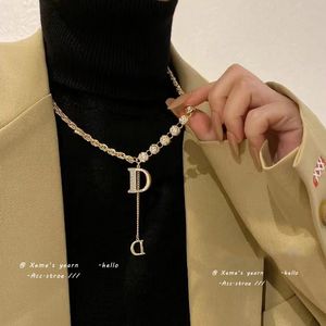 Kettingen Hip Hop Letter Charms bruto trui ketting vrouwelijke rock juweliers accessoires (kettingen hangers