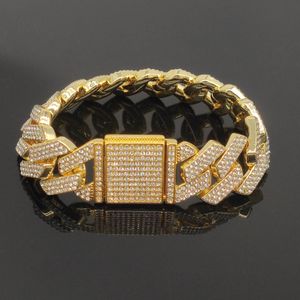Chaînes Hip Hop Bracelet pour hommes colliers pendentif femmes 20mm de large S925 argent 18K or chaîne cubaine complet VVS diamant Zircon Moissanite collier Bracelets DLWB