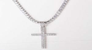 Chains Hip Hop micro pave zircon Pendant cristal taille de taille de tennis collier de bijoux pour hommes11757858