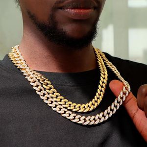 Cadenas Hip Hop Minimalista Miami Collar de cadena de eslabones cubanos para hombres Mujeres Bling Gold Color Chunky Metal Gargantilla Collares Joyería de lujo