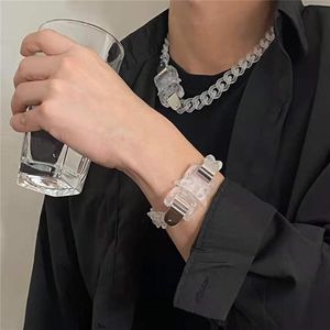 Chaînes Hip Hop Punk Transparent 1017 Alyx 9sm Rollercoaster Track PVC Lettre Logo Boucle Bracelet Collier Unisexe Fête Bijoux251n