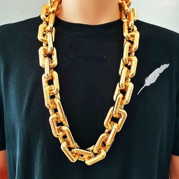Cadenas Hip Hop Grueso Gran Cadena de Oro Collar Acrílico Voluminoso Hombres Mujeres Joyería Regalos Plástico DIY Accesorios