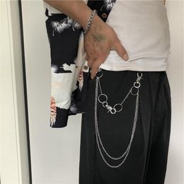 Kettingen Hip Hop Taille Punk Street Key Chain Metal Pants Hangende lange broek Hipster Wallet Belt Keychain Unisex Sieraden